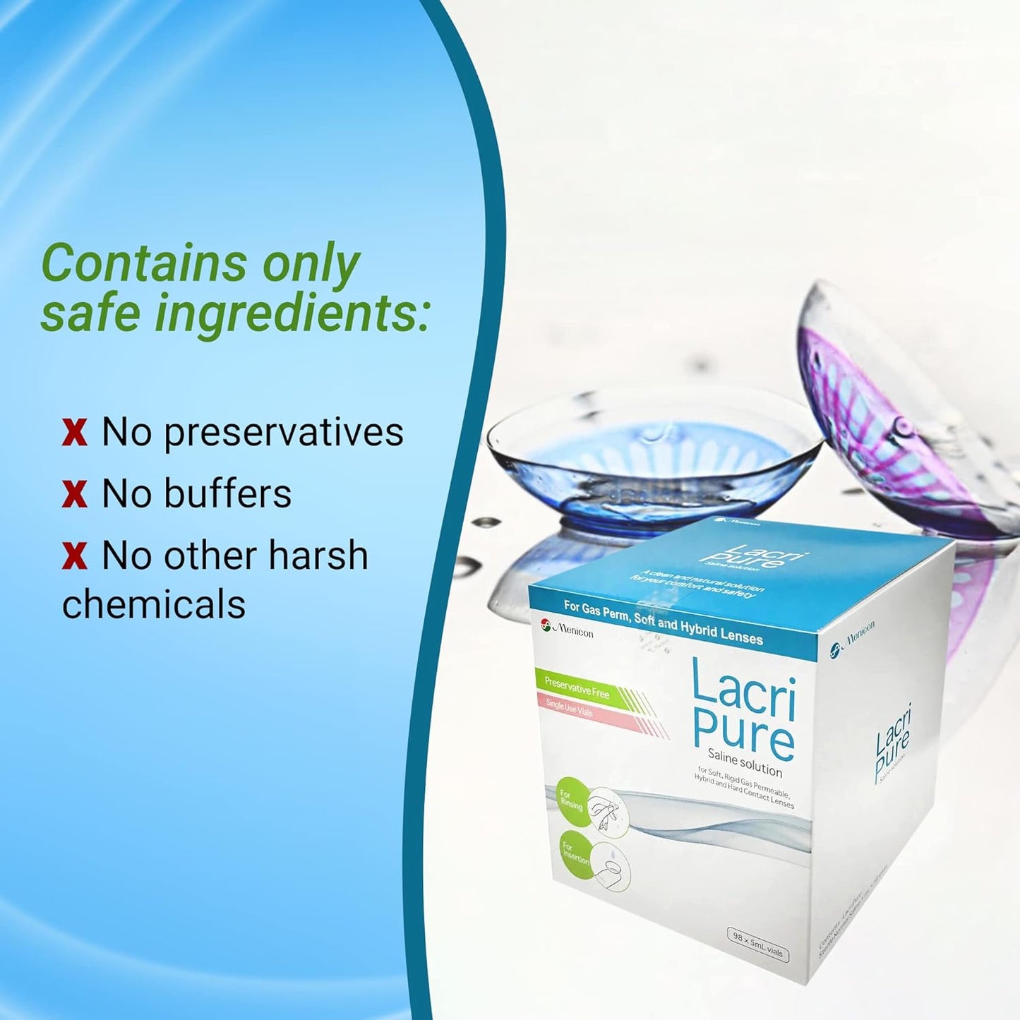 Menicon LacriPure Saline Contact Lens Solution