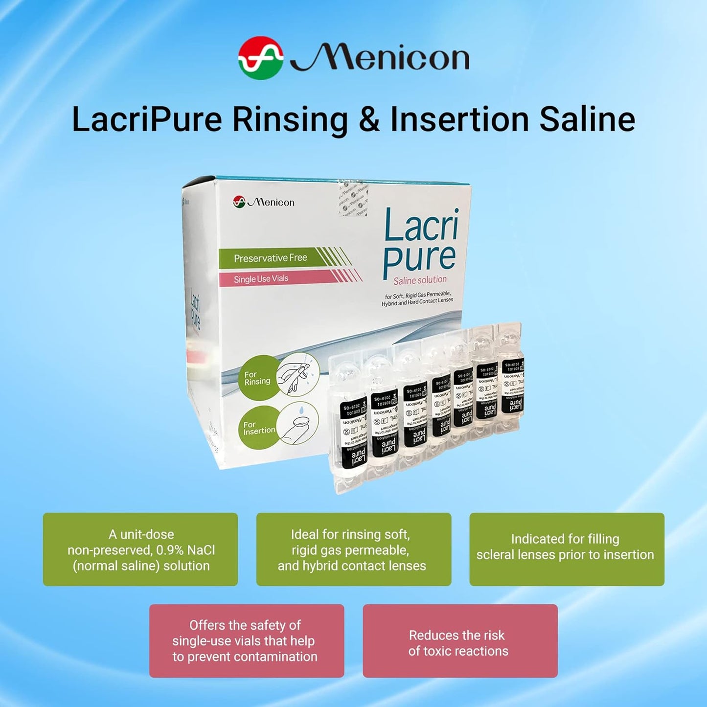 Menicon LacriPure Saline Contact Lens Solution