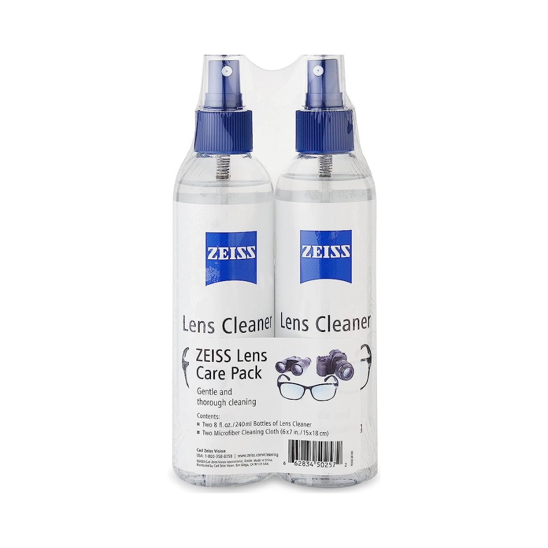 Zeiss Lens Cleaning Solution 8 oz (2 Pack) + 2 Cloths